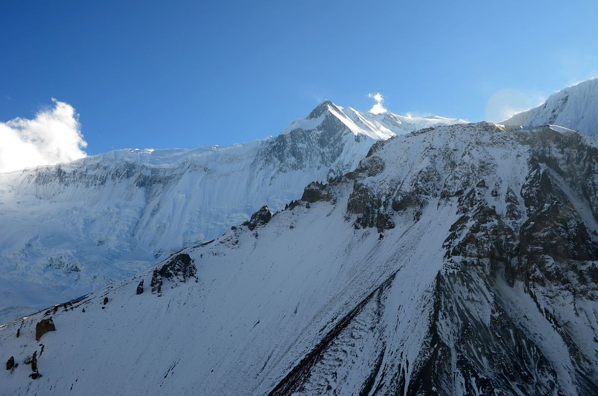 26 Tarke Kang Glacier Dome, Roc Noir Khangsar Kang From Trail Between Tilicho Base Camp Hotel and Tilicho Tal Lake 